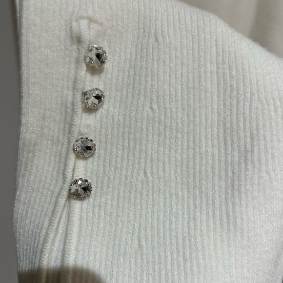 Ann Taylor Ivory Ribbed Knit Long Sleeve Sweater Mock Neck Women’s Size XL NWT - Picture 6 of 10